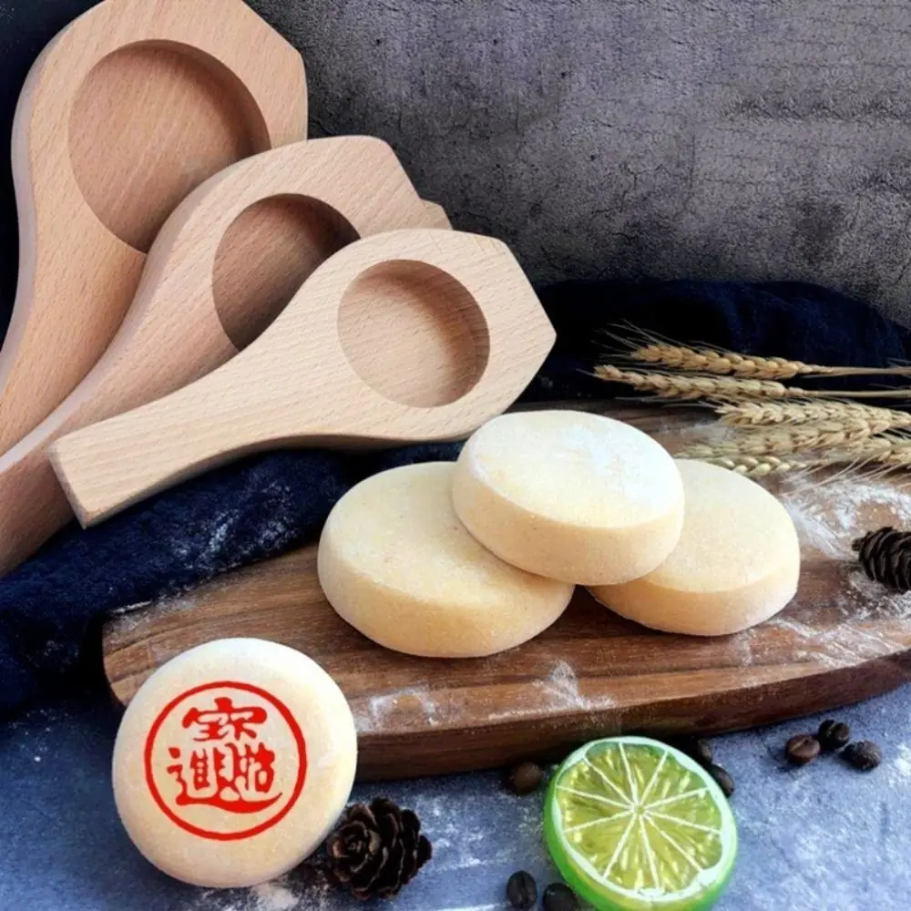 

Kitchen Gadgets Flat Bottom Wooden Suzhou-style Mooncake Mold Handmade Hand Press Rice Cake Mold DIY Cookie Mould Bakery