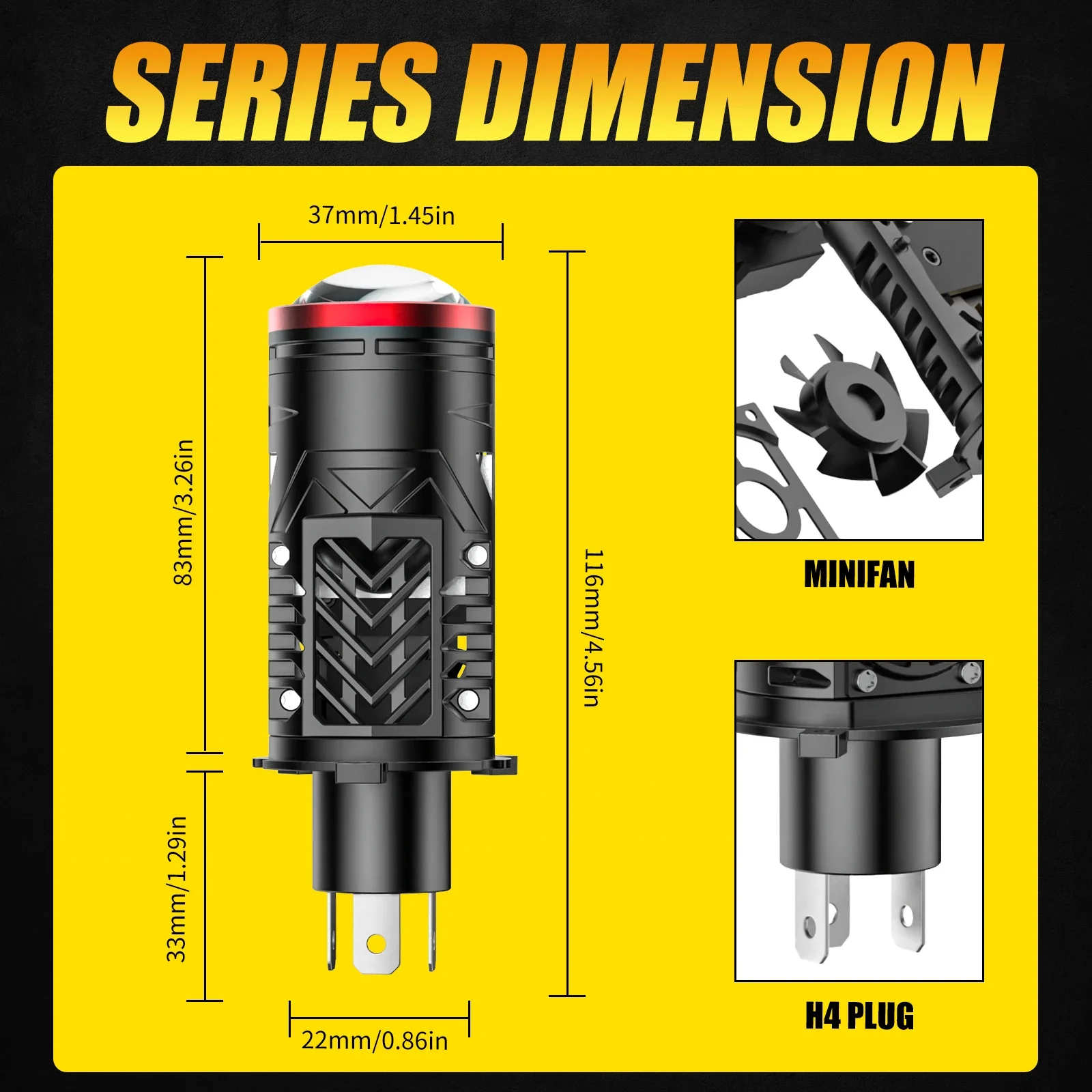2PCS H4 LED Projector lens Car Headlights 85W 6000K 9003 HB2 Auto Lights Bulb H4 High Low Turbo Lamps Car Lenses 12V 24V