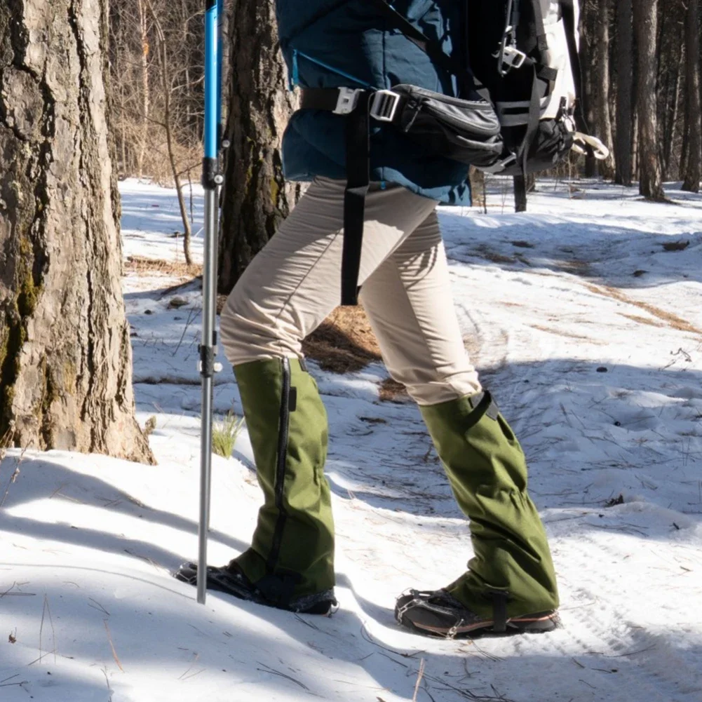 Lightweight Gaiters Green Hiking Gaiters Water-repellent Reverse Zipper Design Tear And Scratch Resistant Minimal Bulk