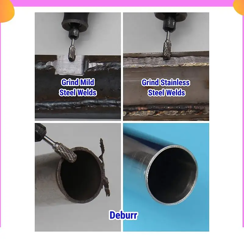 A23P 20 PCS 다이 그라인더 도구 Rasp 나무 조각 비트 금속 목재 용접 연삭 디버링 용 1/8In 생크