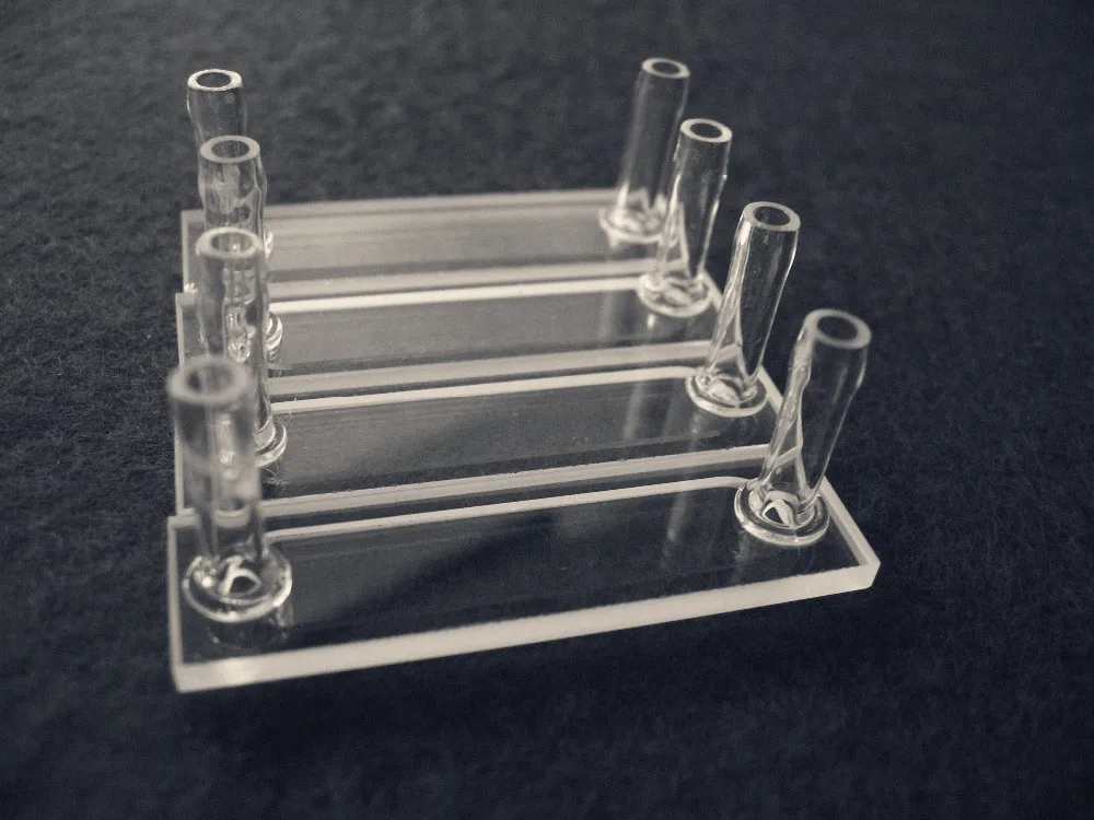 Quartz Cuvette com Tubos, Fluxo UV Óptico, 5mm Path Length, Quartz Cell