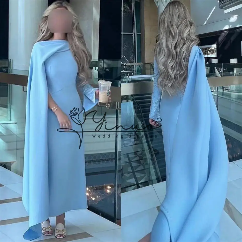 

customized Elegant Bateall Sheath Celebrity Sequin Draped S Occasion Evening Gown vestidos para mujer فستان سهرة نسائ