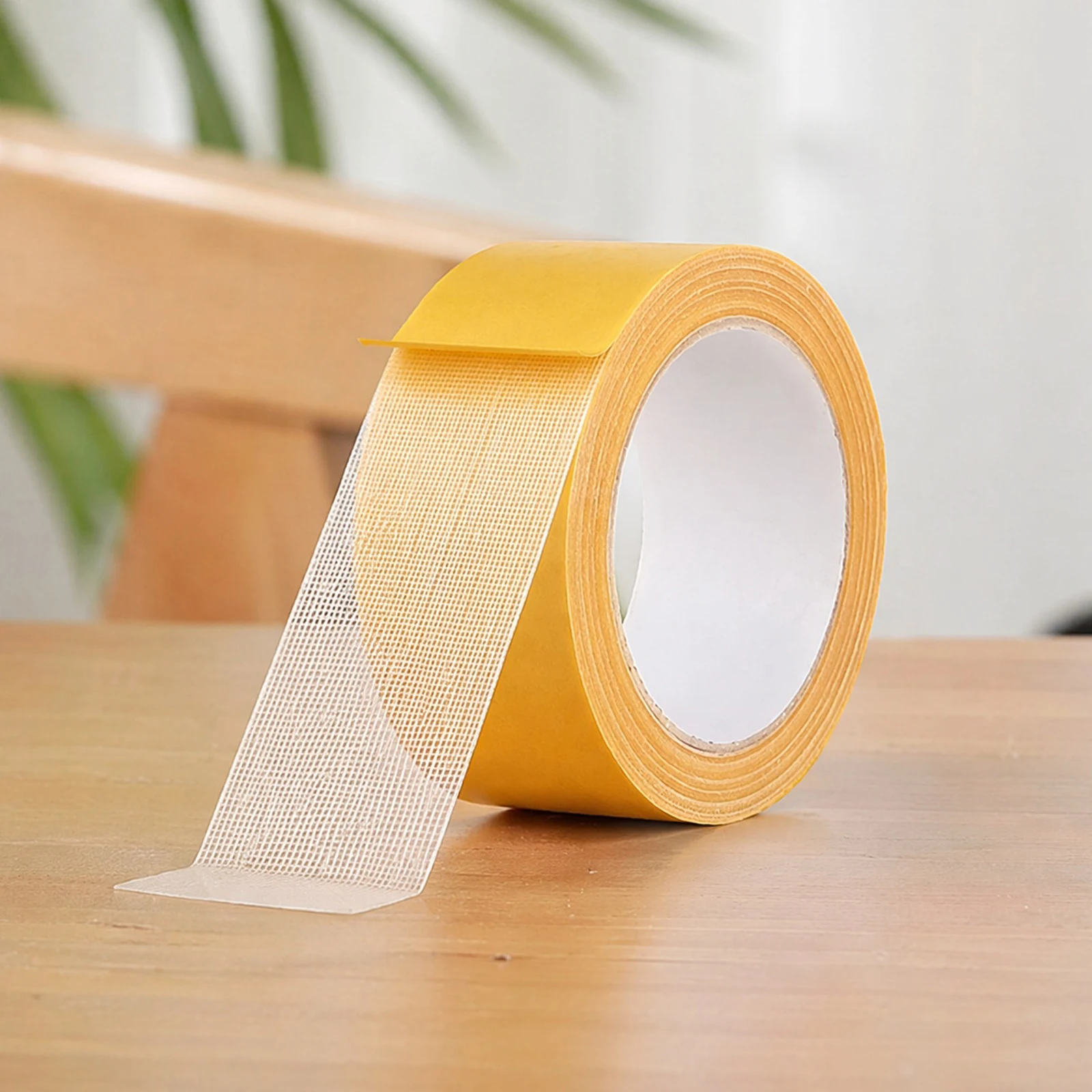 Fiberglass Mesh Tape Removable No Residue Carpet Fixing Tape Grid Double-Sided Tape for Curtains Carpets Crafts and Home Repairs