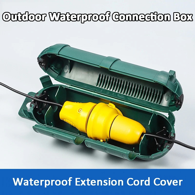 Outdoor Waterproof Connection Box, Weatherproof Electrical Extension Cord Cover, Safety Seal Enclosure to Protect Extension Cabl