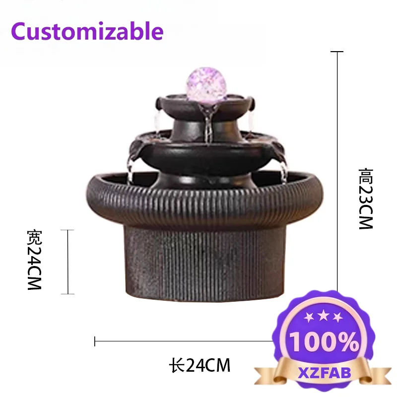 Factory Direct 2026 HandMade Home Decorative Desktop Fountains Indoor Fountain Creative Craft Figurines FengShui Waterfall Table