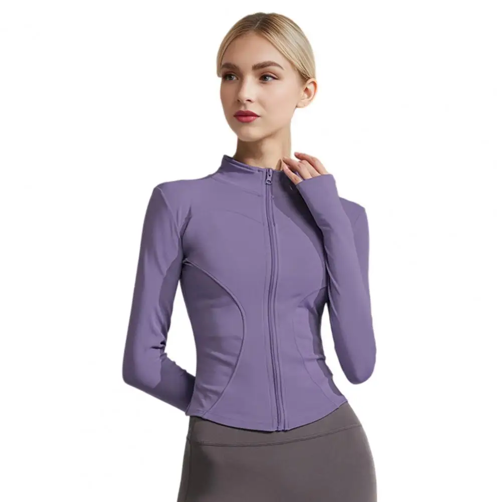 Women Yoga Clothes Quick Dry Slim Fit Shirts Yoga Sportwear with Thumb Holes for Running Gym Aerobics Yoga Sportwear