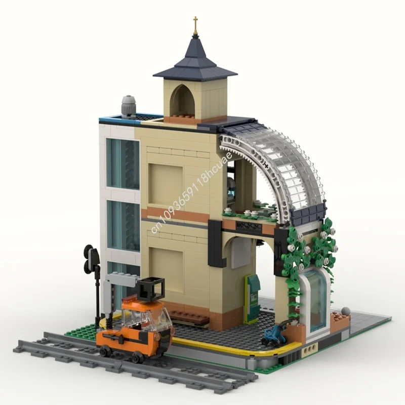 957 قطعة MOC محطة مركزية نموذج معياري اللبنات هدية الكريسماس فكرة البناء التعليم ألعاب مكعبات عيد ميلاد الاطفال #3