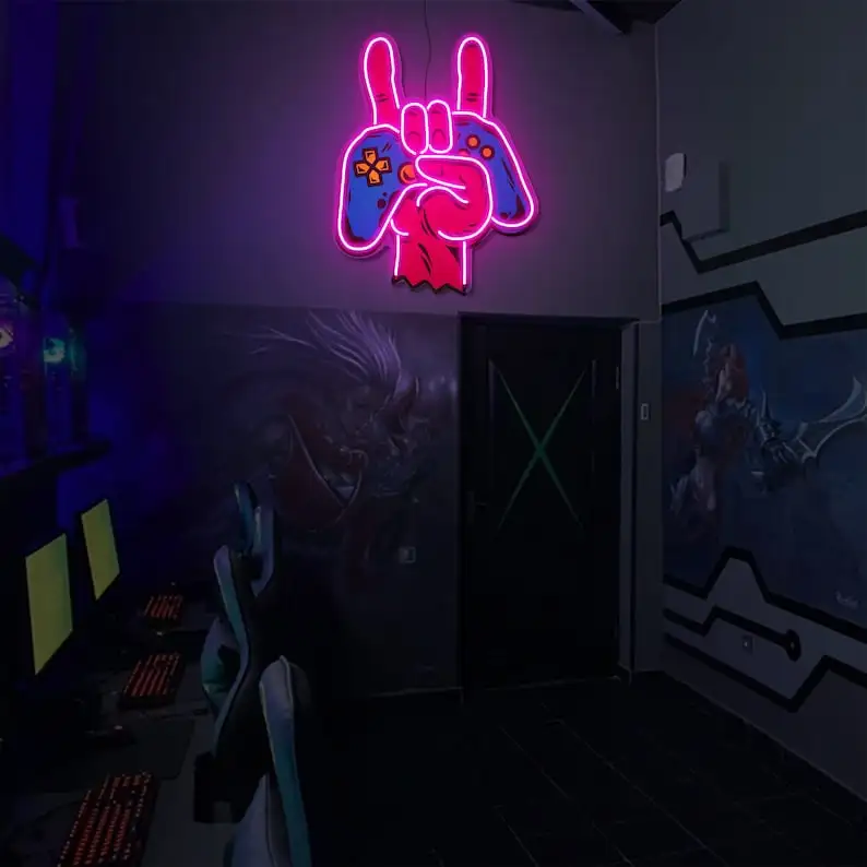 Gamepad Game Room Controller Neon Sign Gamer LED light Game zone Wall Decor Bar Club Bedroom Party Computer Video Game Man Cave