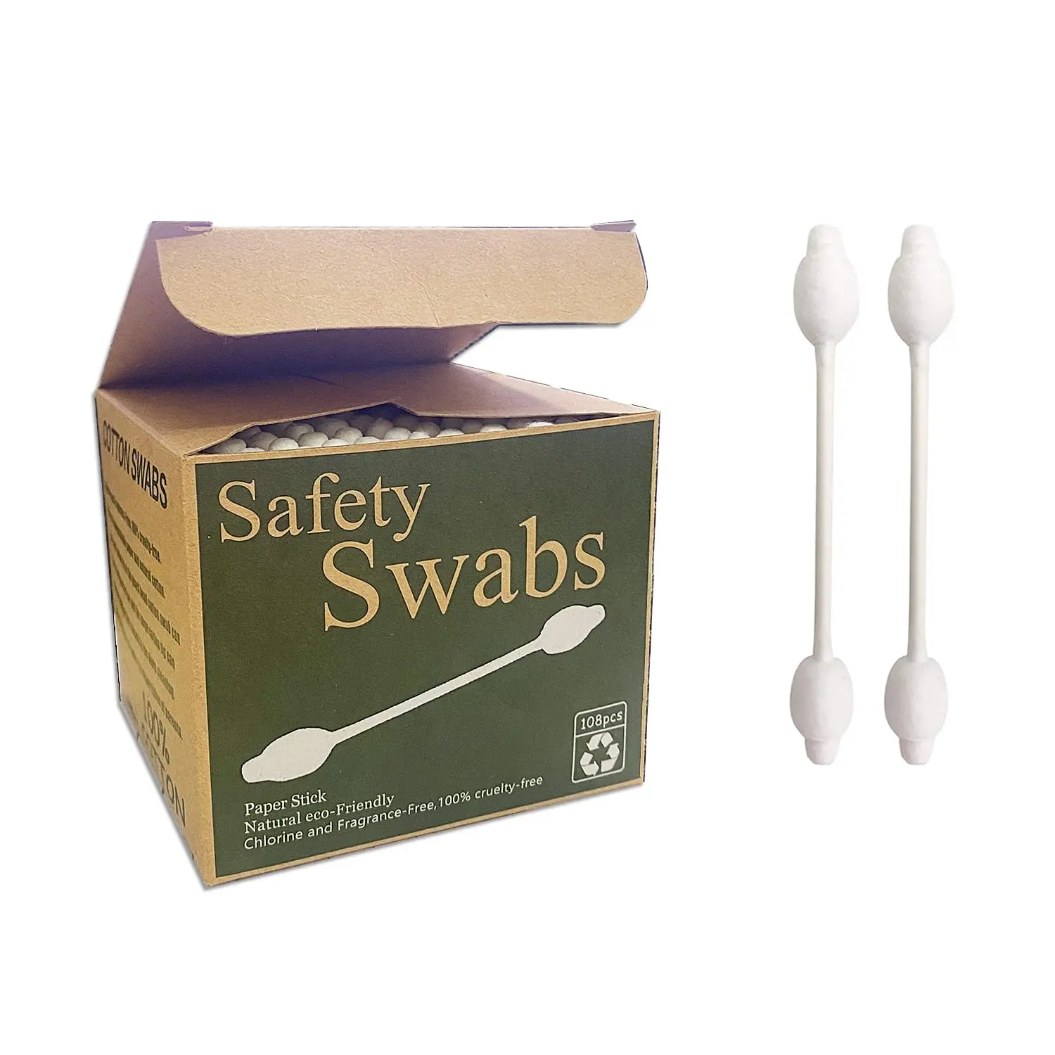 

216PCS Large Tip Cotton Swabs with Paper Sticks for Baby, Kids & Adults