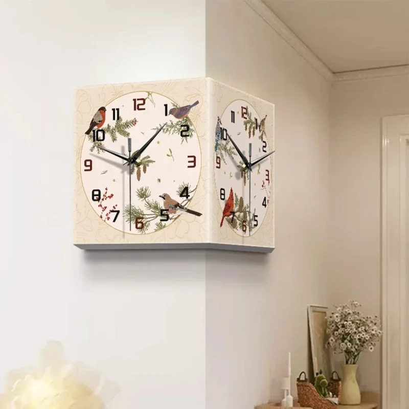 Living Room New Wall Clock Led Clock Wall Insert Power Supply Luxury Design Corner Clock Interior Home Design Decoration Items