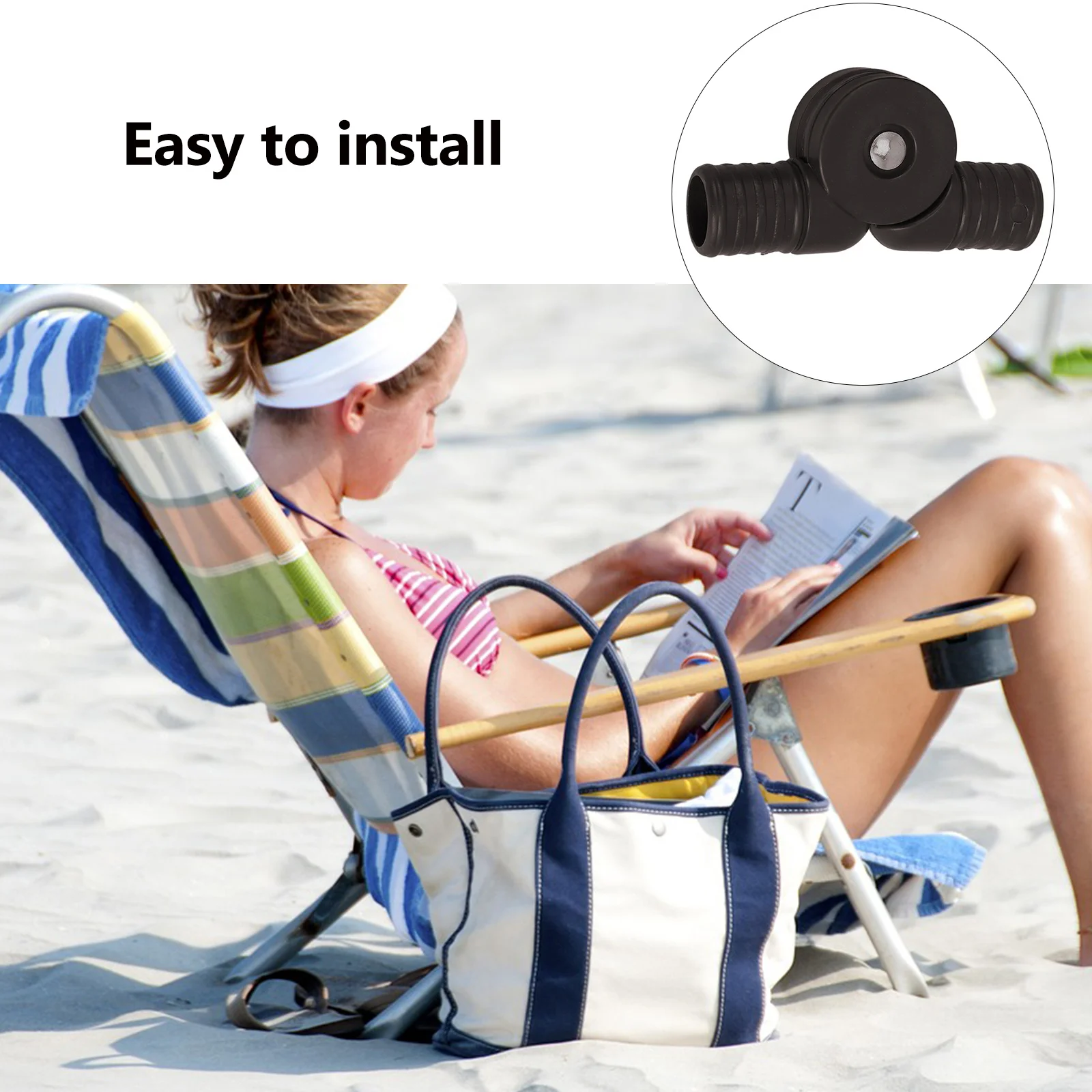 1 Paar runde Kunststoff-Ersatzteile mit Scharnier für Camping, Strand, Liegestuhl, faltbares Lounge-Stuhl-Zubehör