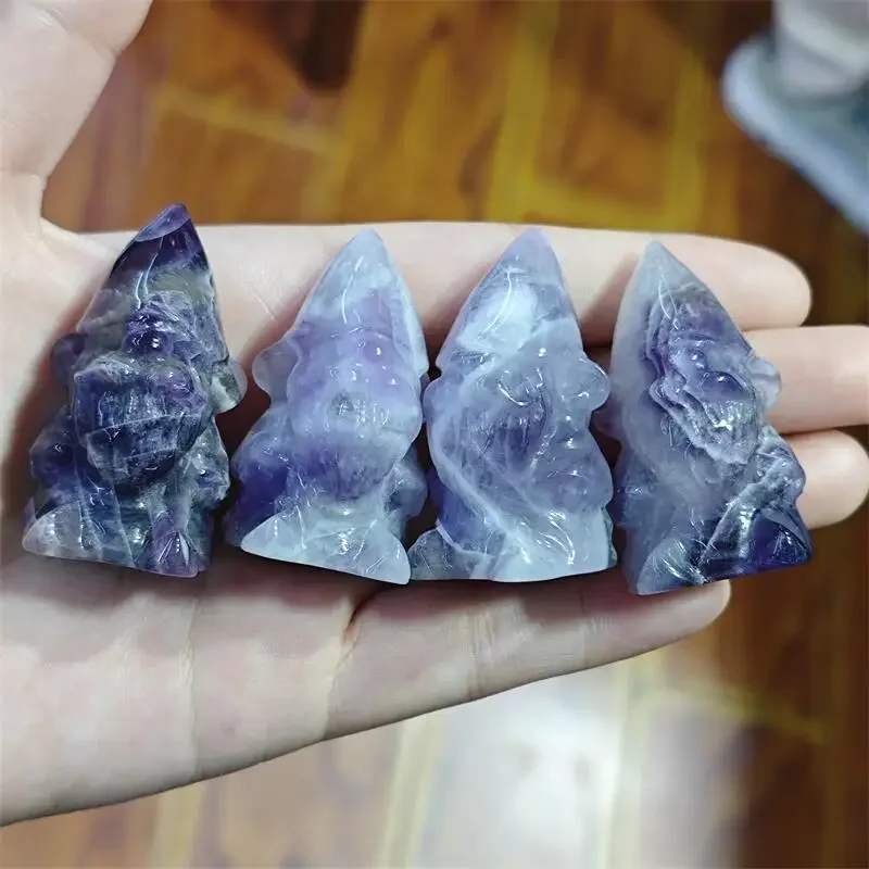 Natural Dream Amethyst Goblin Carving Healing Fengshui Stones Reiki Home Room Decoration Holiday Gift 1PCS