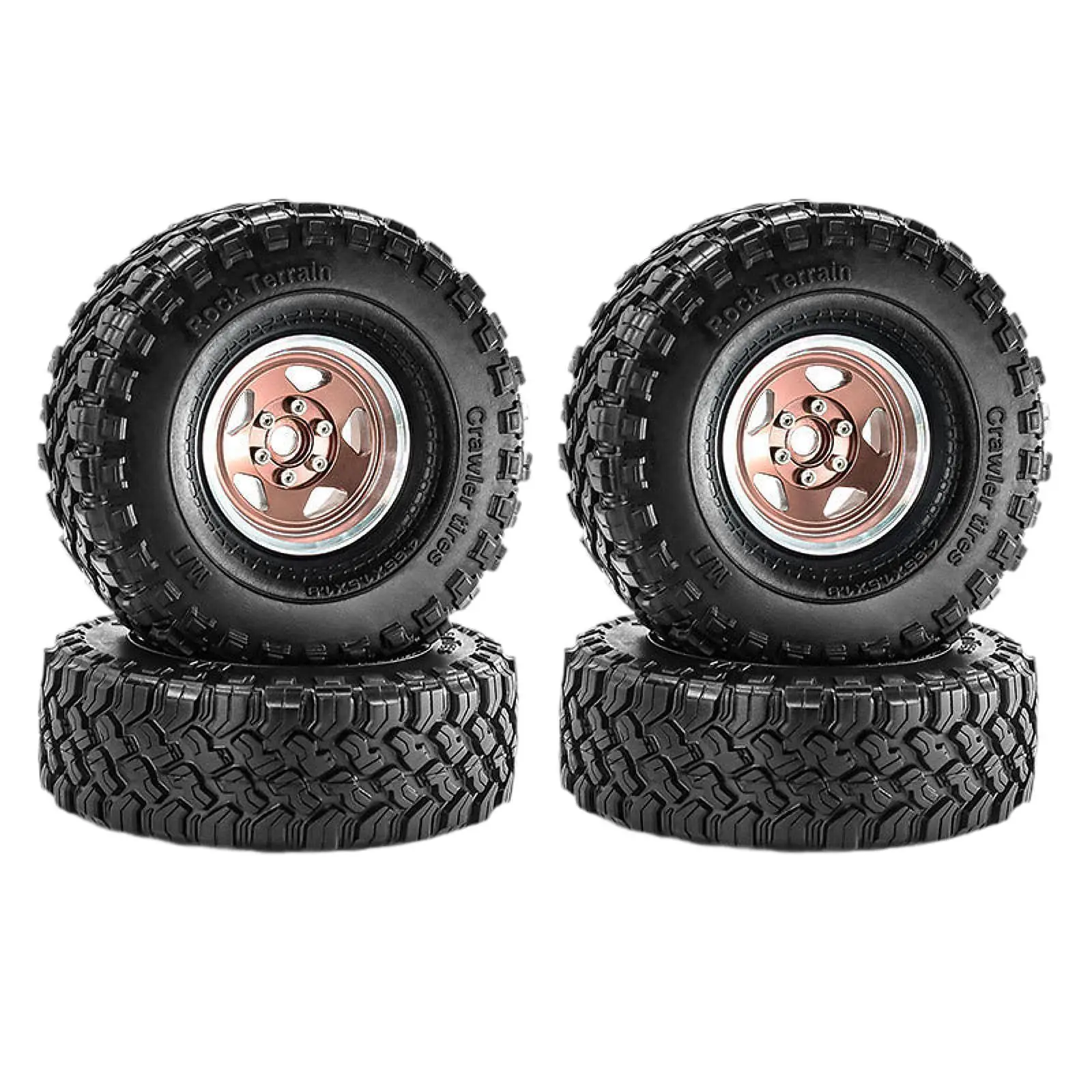 4x RC Car Wheels and Tires DIY Modified Rubber Tires 1.9 inch Tires RC Upgrade Part for 90046 SCX10 TRX4 1/10 RC Accessories