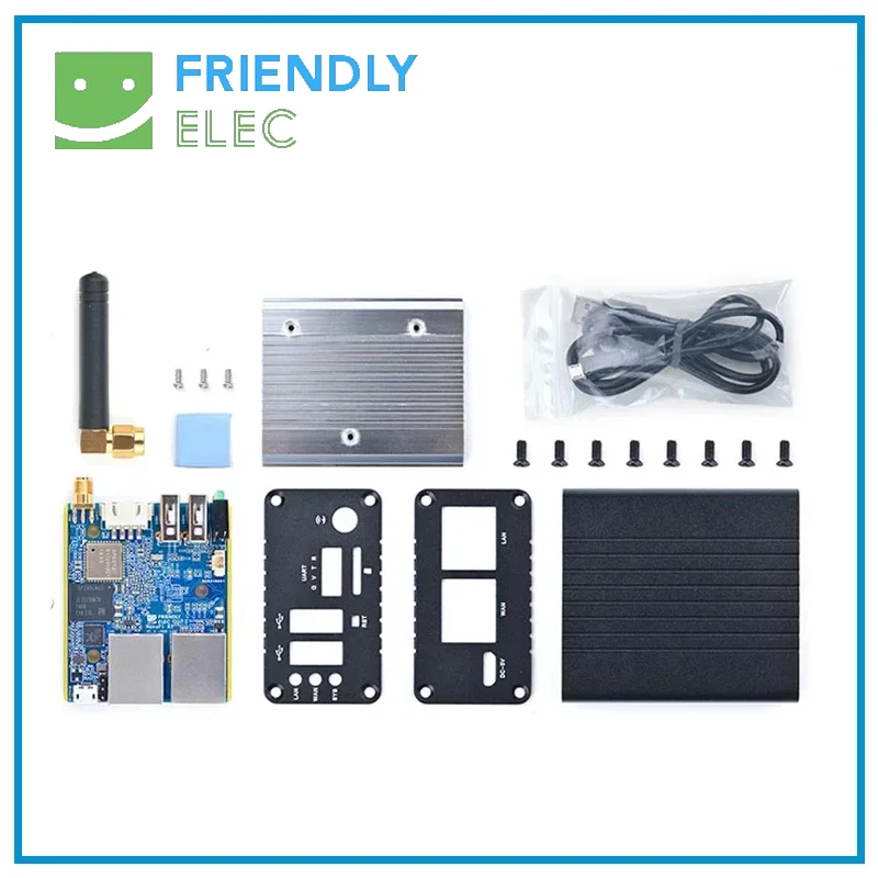 NanoPi R1 Allwinner H3 1GB RAM 8GB eMMC Gbps إيثرنت واي فاي بلوتوث OpenWRT cortex-A7 FriendlyELEC 5V2A EU/US Power اختياري