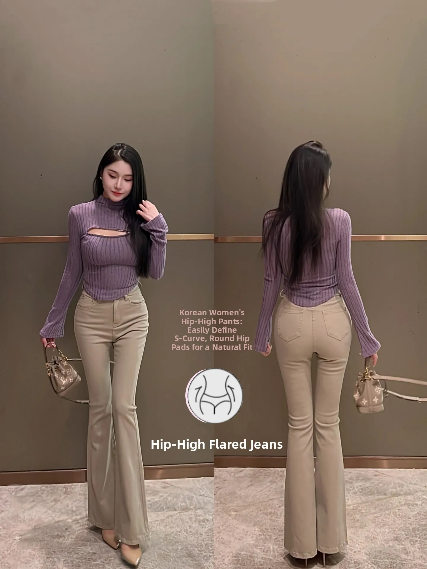 

Джинсы Slim Fit с высокой талией, хлопковые эластичные джинсы с микро-расклешенными джинсами, женские большие размеры, цвет чая с молоком, повседневные, износостойкие, всесезонные