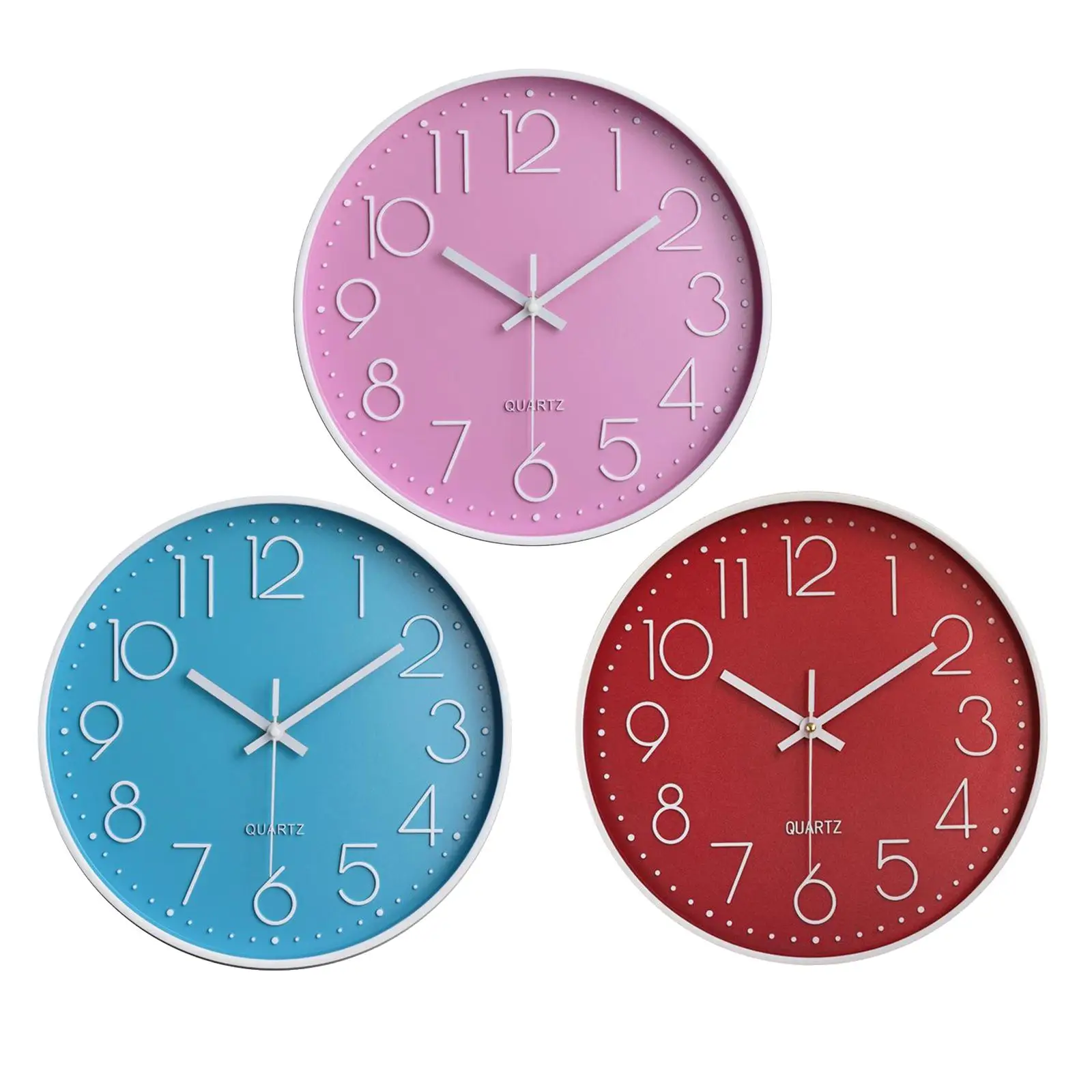 Wall Clock Battery Sweep Movement Easy to Read Home Living Room Patio Decor