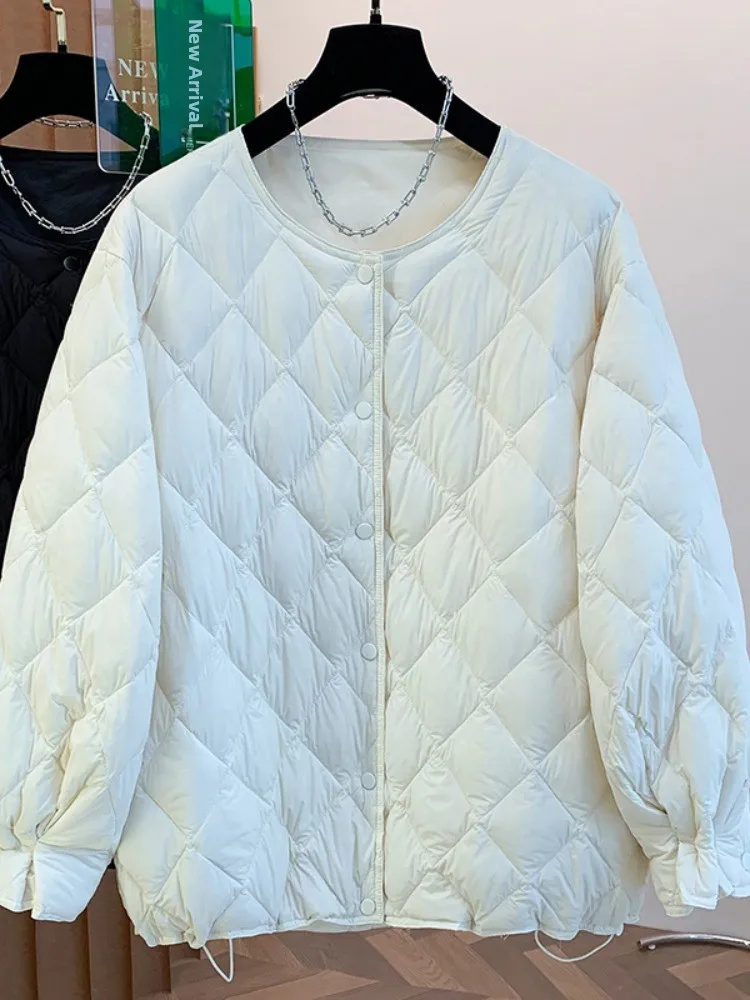 

Корейская легкая теплая зимняя женская куртка из хлопка с ромбовидным узором, уникальное пальто из хлопка в форме лепестка...