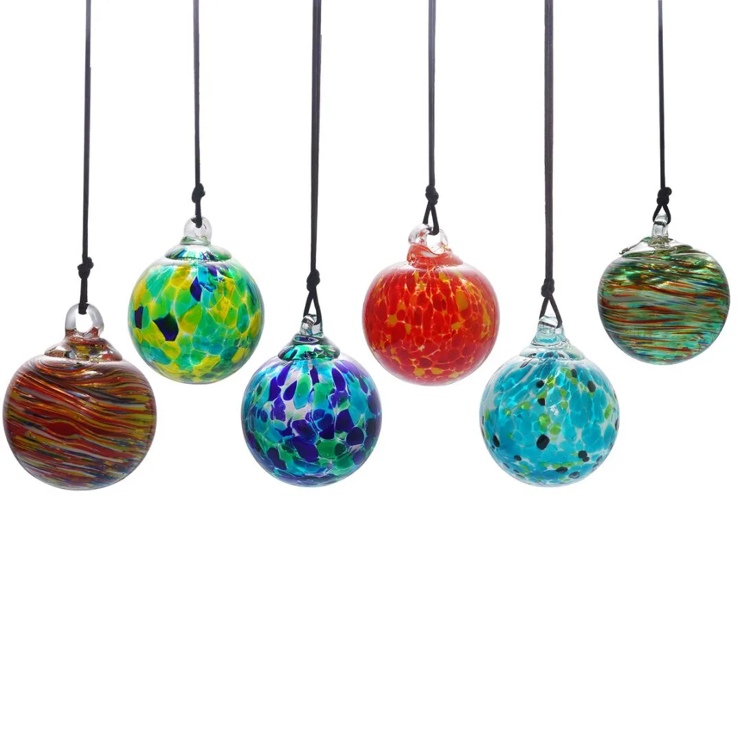 2.4Inch Hand Blown Glass Gazing Ball Window Hanging 6CM Glass Witch Ball Pendant Garden Patio Outdoor Christmas Decor