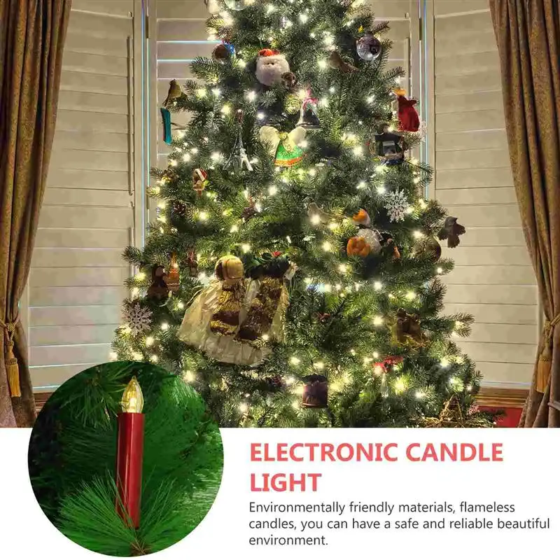 Lampada elettronica per decorazioni per feste di Natale Candele coniche in plastica con telecomando per albero a LED