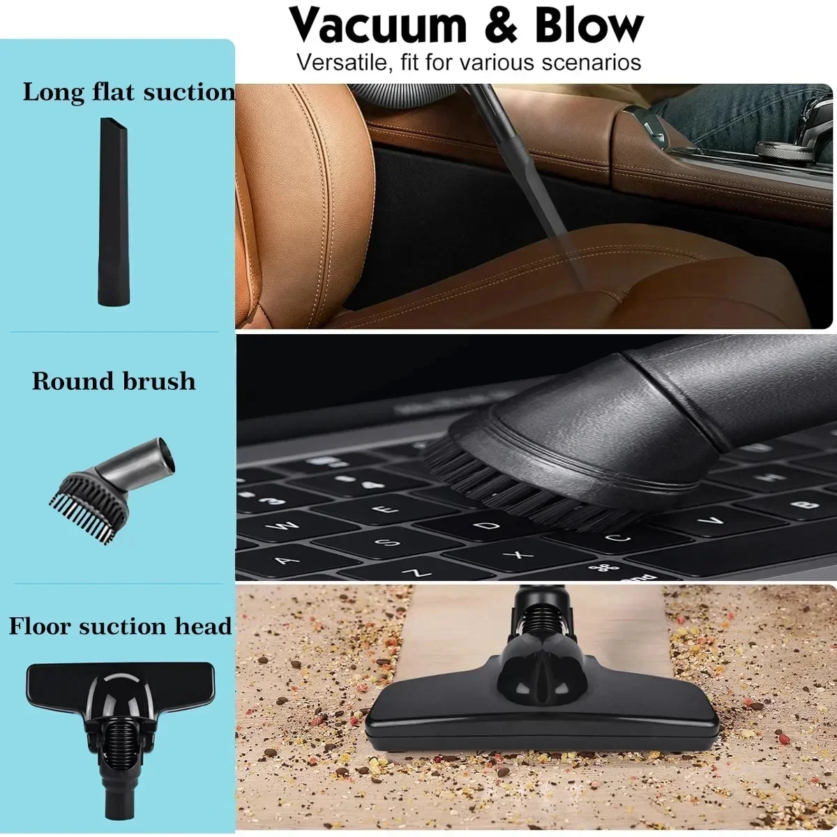 Protable Cordless Electric Vacuum Cleaner Handheld Dust Carpet Collector Machine Tool For 18V-20V Battery