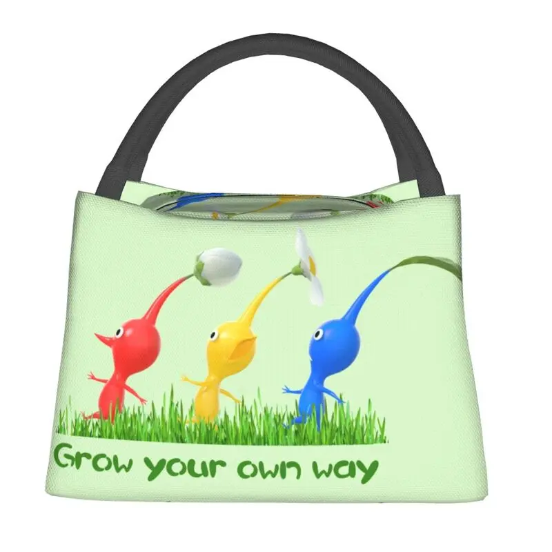 Plant Creature Cartoon Video Game Pikmin Insulated Lunch Bag for Work Office Leakproof Thermal Cooler Lunch Box Women