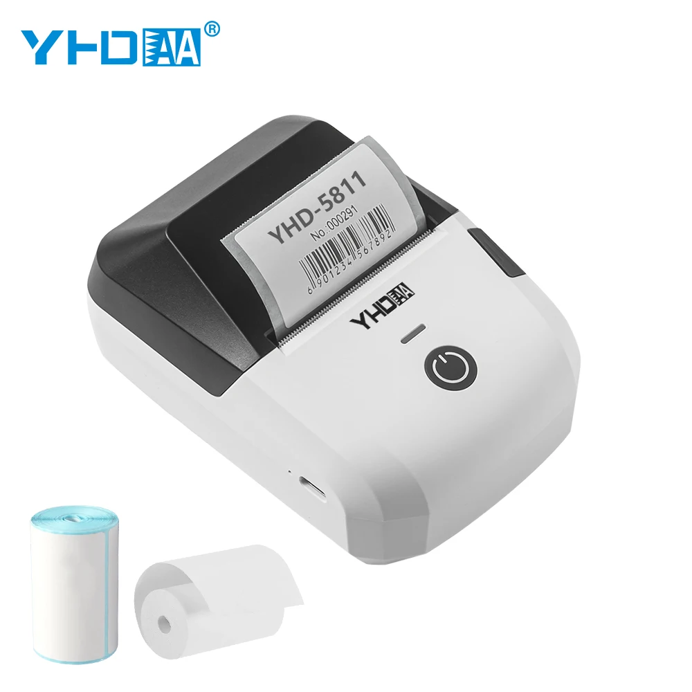 

YHD-5811 Portable Mini 58mm Thermal Printer Support Android IOS Windows Business Mobile 2 in 1 Label & Receipt Printer