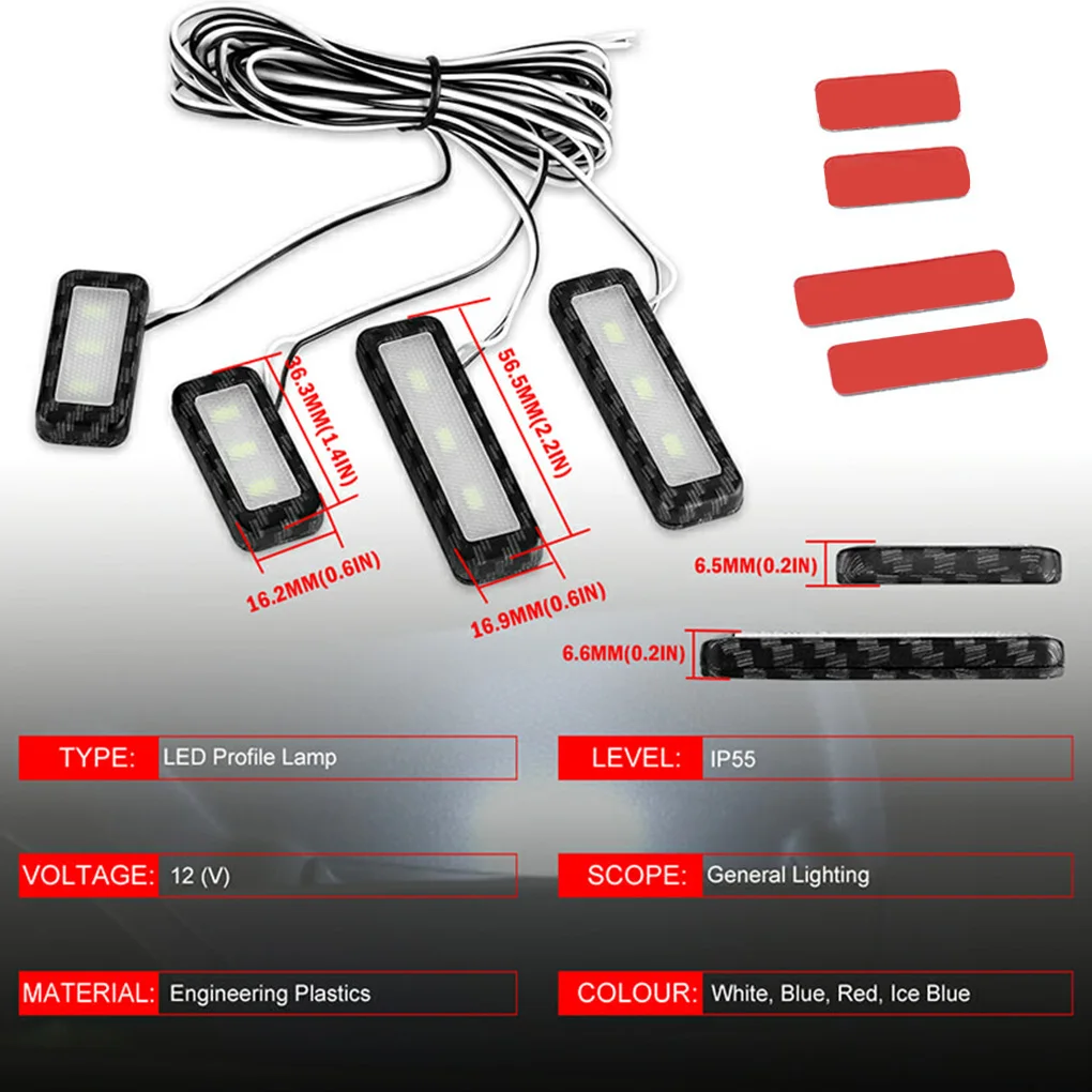 4 stücke Universal Auto Türgriff Armlehne LED Licht Innen Atmosphäre Lampe Automotive Zubehör