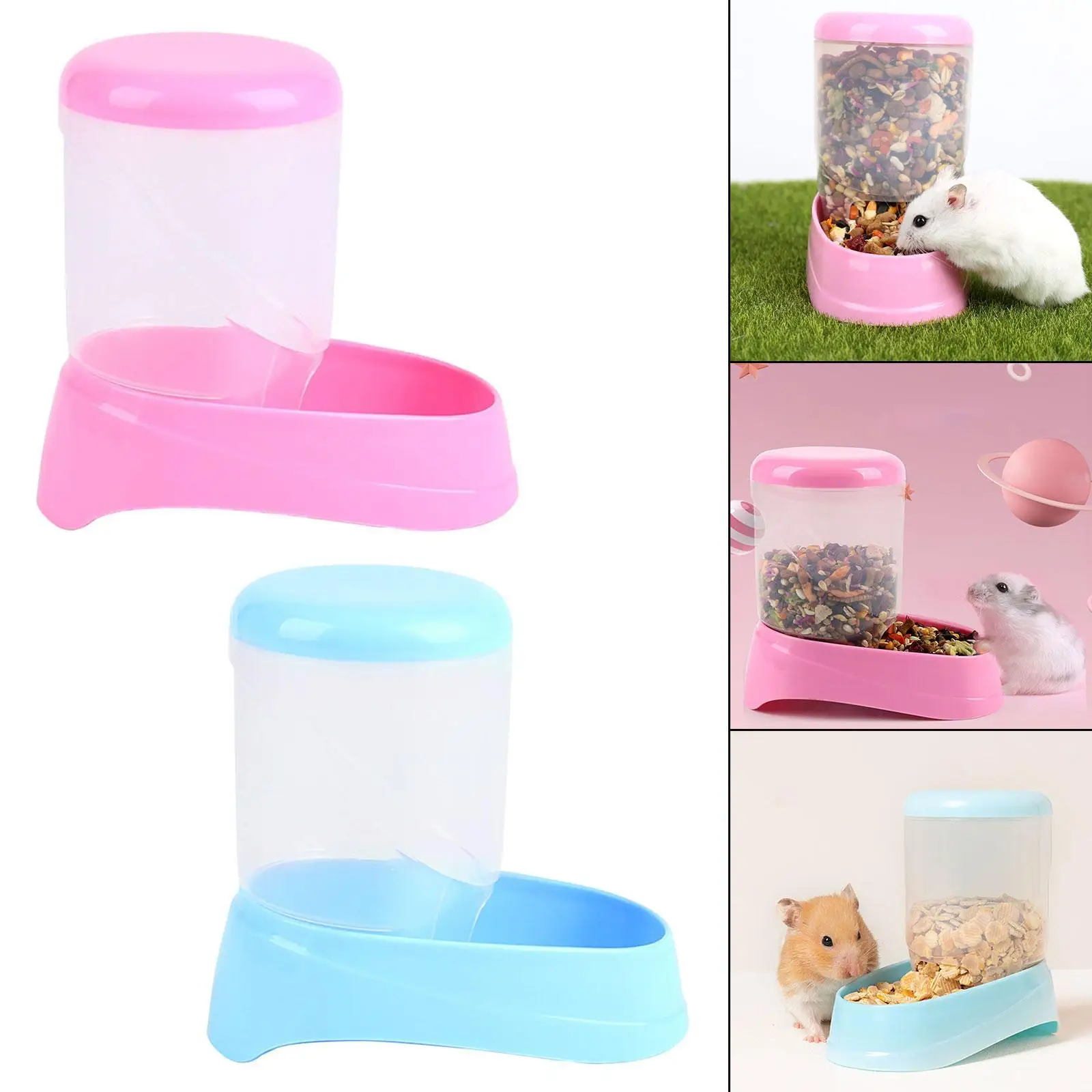 Alimentador automático de hamster, tigela de alimentação, recipiente de comida, dispensador de pássaros para chinchilas, animais pequenos, ouriço, anão