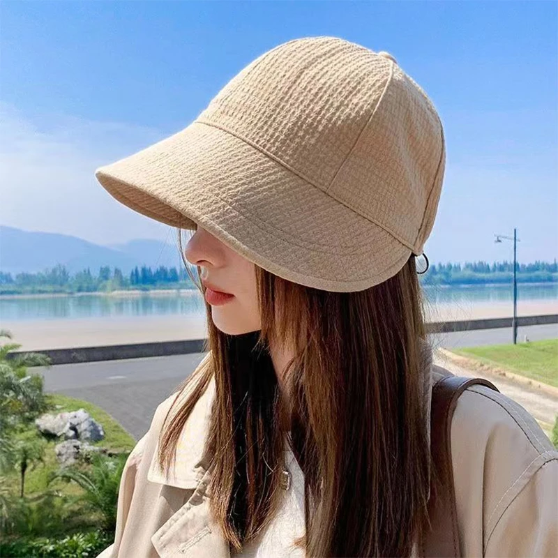 New Summer Beach Hat Big Visor Sun Hats For Women Outdoor UV Protection Top Empty Sport Baseball Cap