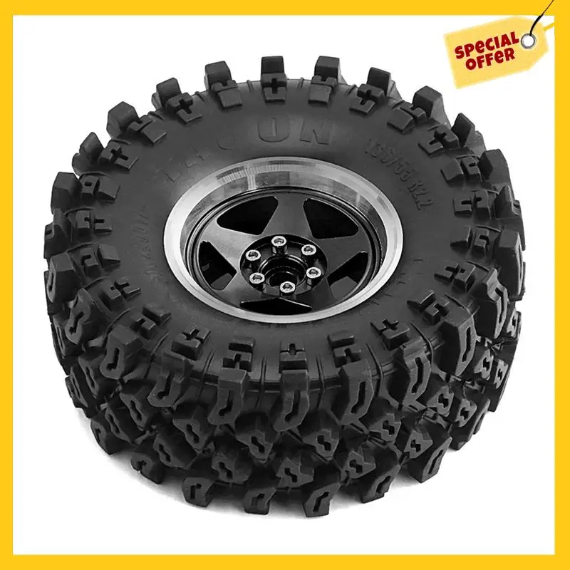 A84F-4Pcs 136Mm 금속 2.2 인치 비드 록 휠 림 타이어 세트 1/10 RC 크롤러 자동차 축 SCX10 Wraith RR10 Capra TRX4 YK4082