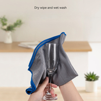 Microfiber Carbon Cloth to Wipe Windows Wine Glasses Tableware Glass Cleaning Cloth Carbon Fiber Rag