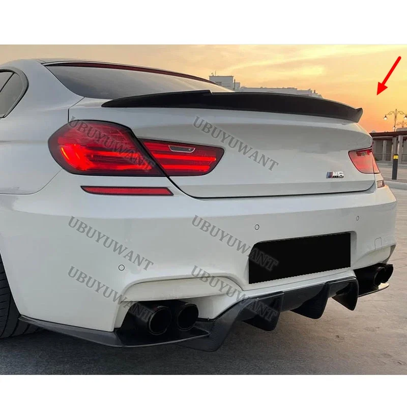 For BMW M6 F12 F13 F06 4 and 2 Doors Carbon Fiber Car Rear Spoiler Wing Trunk Lip