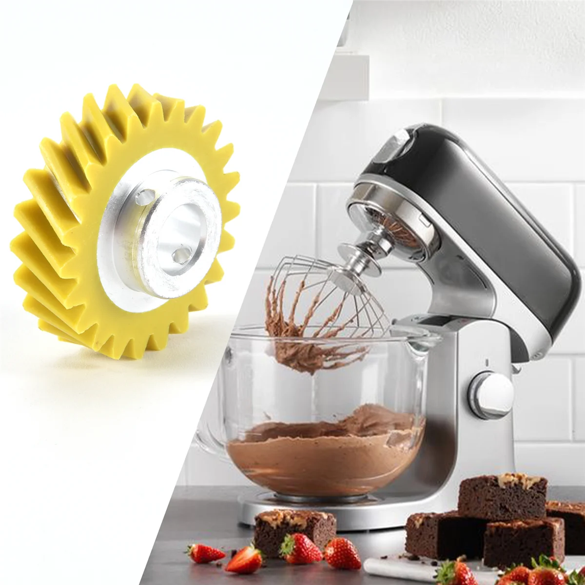 W10112253 9706416 Motor Brush W10380496 4162897 Mixer Worm Drive Gear for Kitchenaid Stand & A Pair of Motor Brush view 5