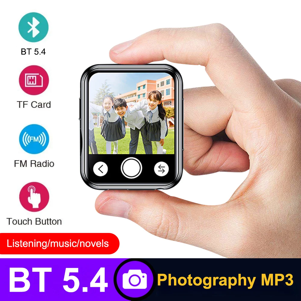 Bluetooth5.4 HiFi MP3 Player Media FM Radio Recorder Camera Portable ort Walkman Noise Reduce Audio Voice Recorder Music Players