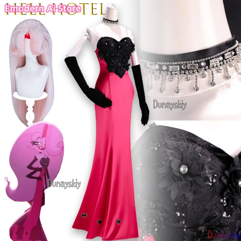 

Hell Angel Dust Hotel Cosplay コスプレ AD Women Sexy Dress Uniform Halloween Carnival Party Christmas Play Role Clothes Clothing