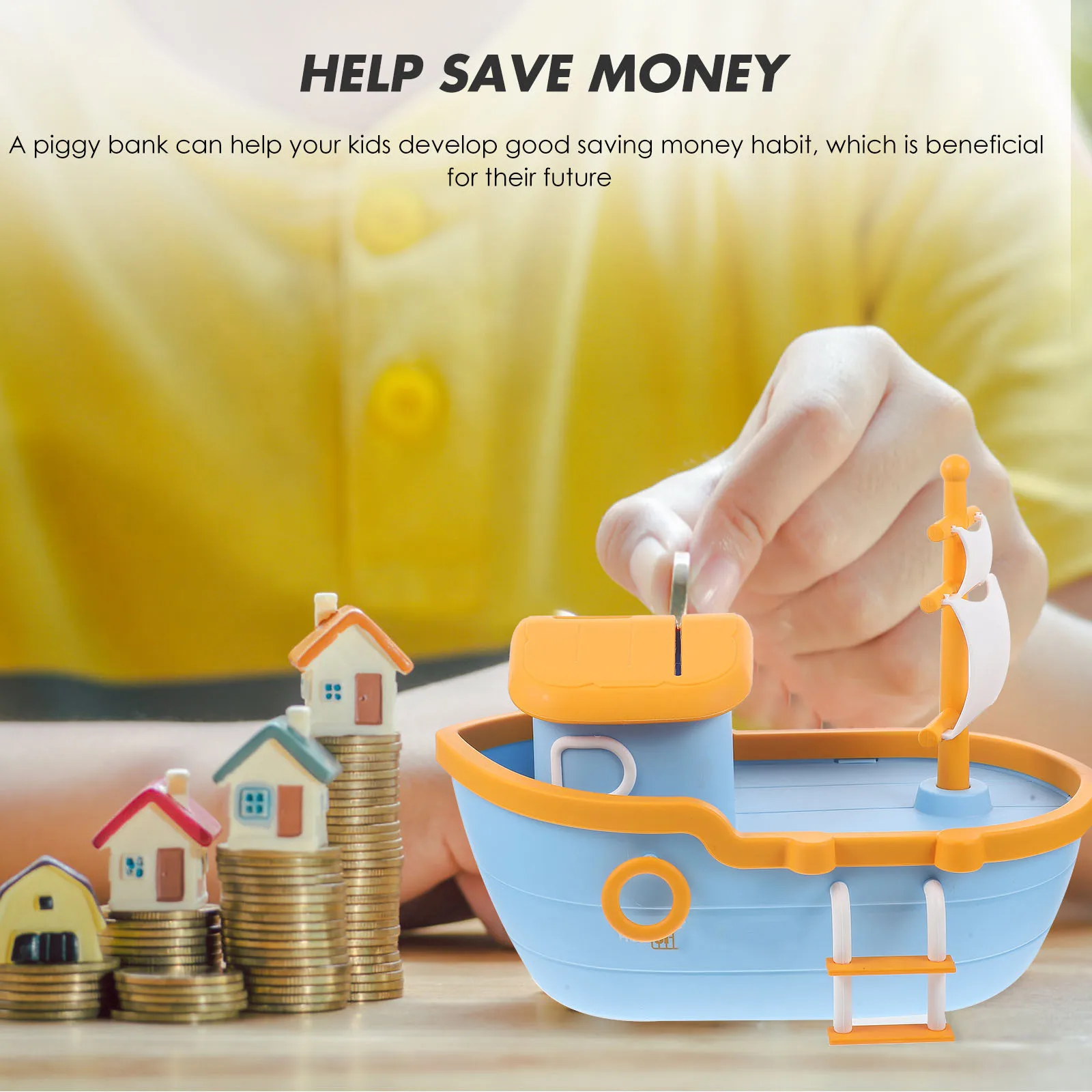 海賊船の貯金箱 子供用 - 大容量で壊れないデザインのクリエイティブな貯金箱、誕生日やクリスマスに最適