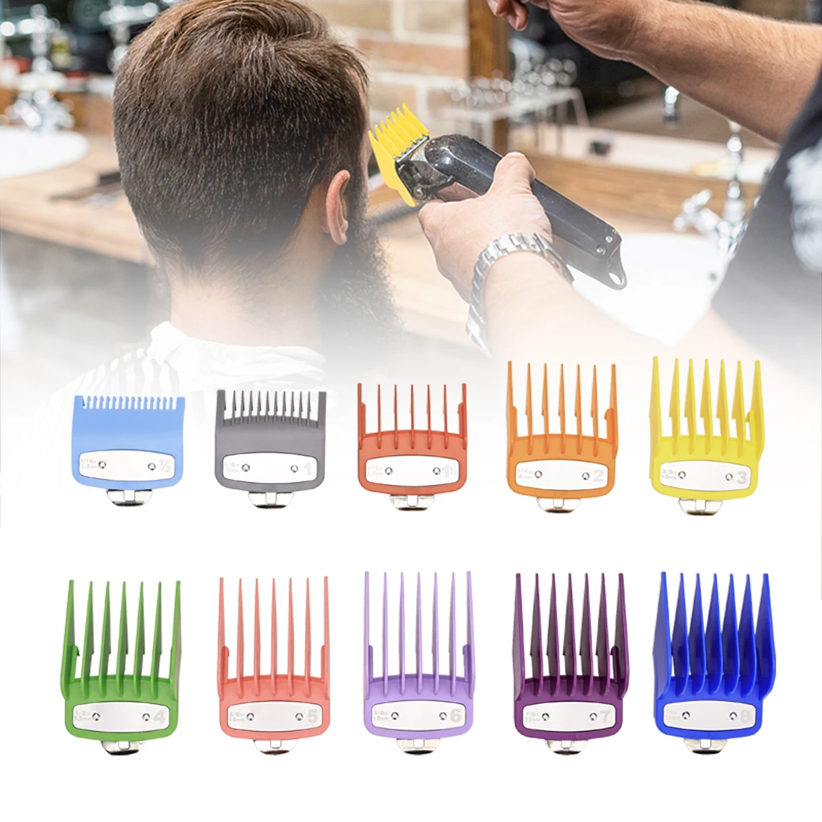 

10Pcs/Set Universal Hair Clipper Limit Comb Salon Cutting Guide Replacement Set Professional Electric Hair Trimmer Accessories