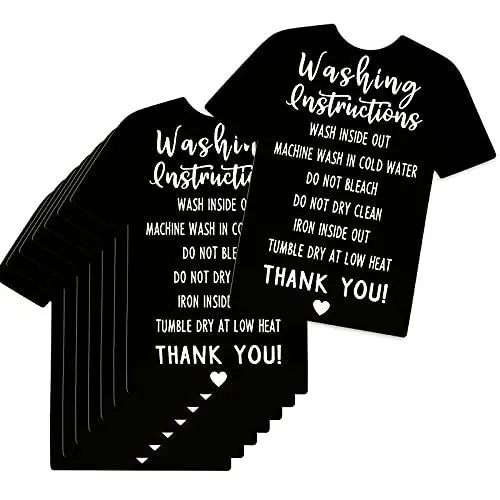 50pcs T-Shirt Care Card Clothing Shirt Care Washing Instruction Sweater Clean Guide Skirt Clothes Label Paper Tags
