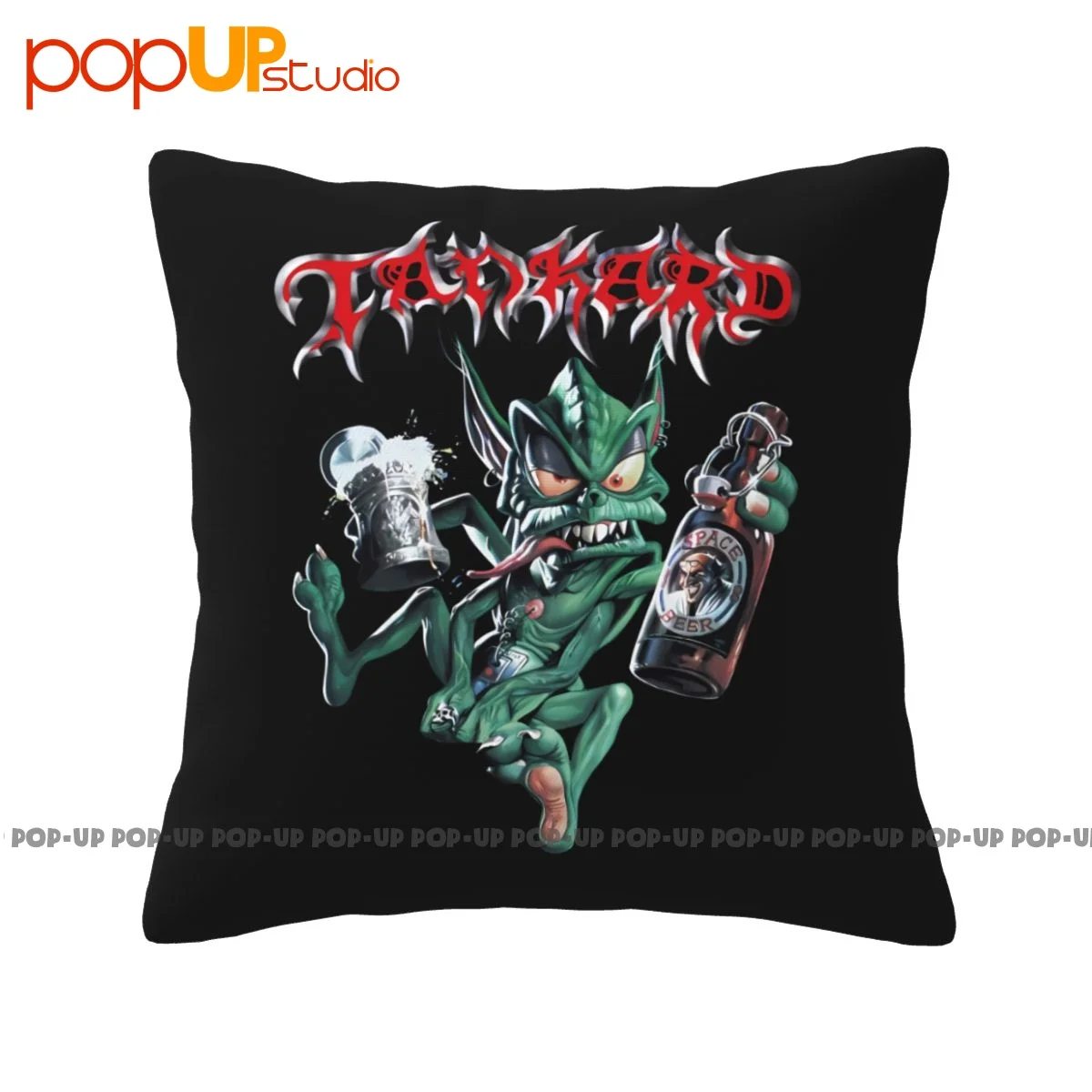 Soft Tankard Alien Thrash Metal Sodom Destruction Kreator Assassin Pillowcase Throw Pillow Cover Vintage