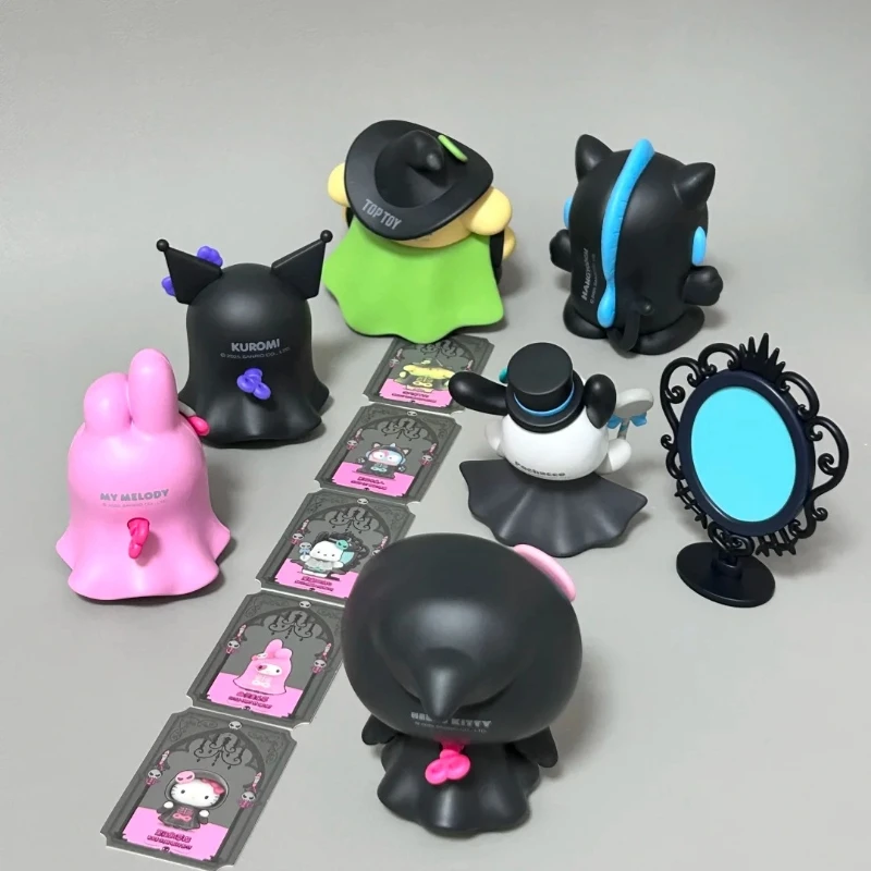 Kitty Kuromi Pochacco Halloween Mischief Night Series Blind Box Cute Resin Figure Model Fun Ornament Cartoon Toy Surprise Gift