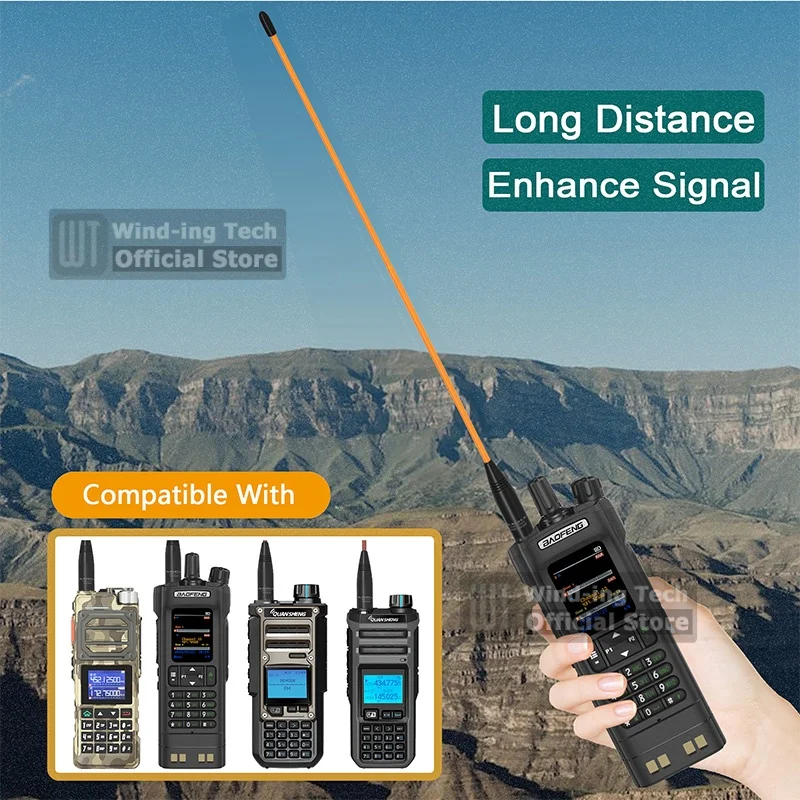 Original Nagoya NA-320A High Gain Antenna Tri-Band SMA-Female Soft Whip Aerial Higher Quality For Baofeng UV-32 UV-5RM Ham Radio