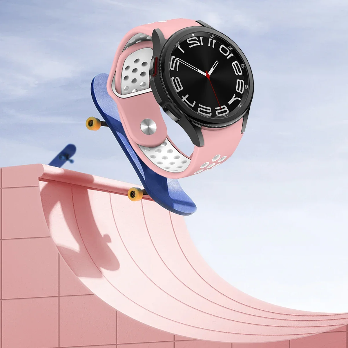 สายซิลิโคนสำหรับ Samsung Galaxy 6/4 CLASSIC 43 47mm 42 46mm 6/5/4 40 44mm ยางนิ่มกีฬาสำหรับนาฬิกา5pro สร้อยข้อมือ45mm