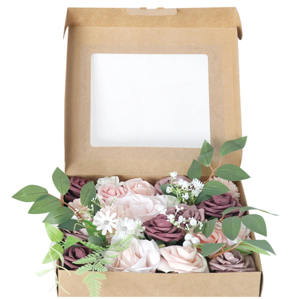 

Artificial Flower Box Wedding Decor Delicate Bride Party Romantic Valentine Gift Birthday Bouquet Holiday Supplies