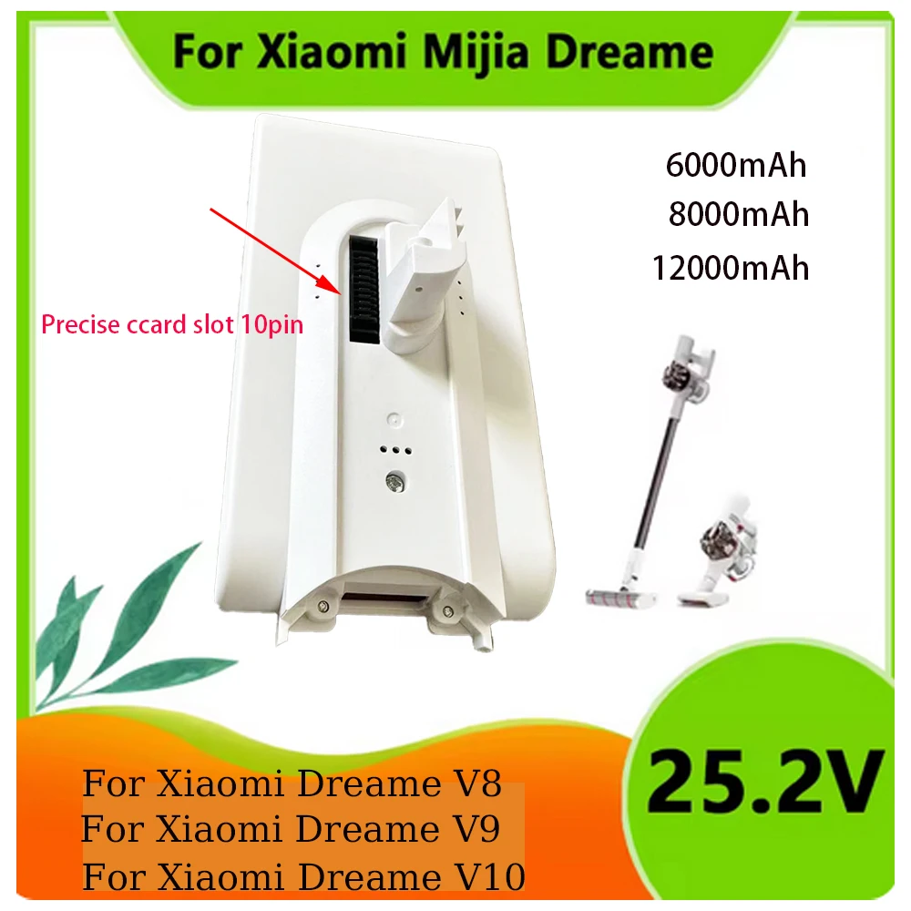 

New original 12000mAh Rechargeable lithium-ion battery - For Xiaomi Dream V8/V9/V9P/V10/VVN3/VVN4/XR vacuum cleaner accessories