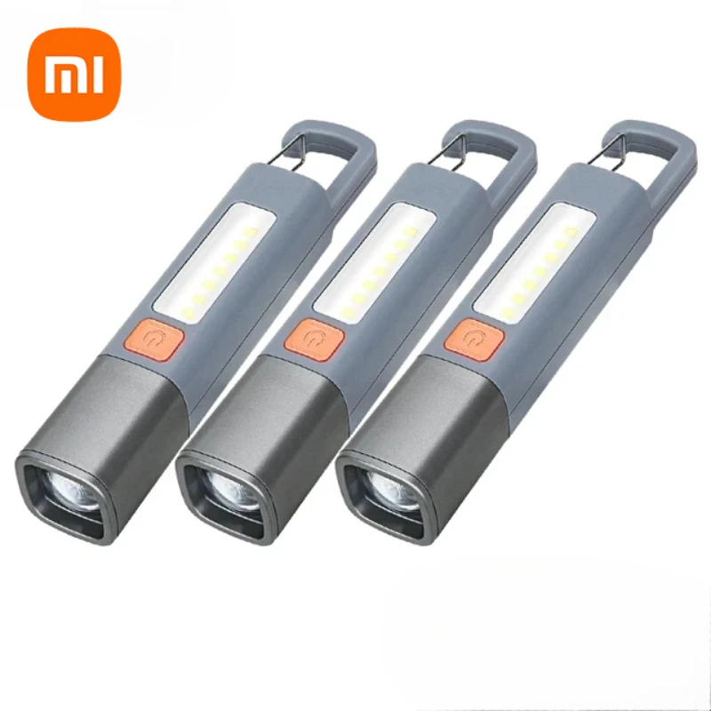 

Портативный светодиодный фонарик Xiaomi, перезаряжаемый через USB, водонепроницаемый с крючком, масштабируемый, для кемпинга, пешего туризма, сильные огни, фонарик