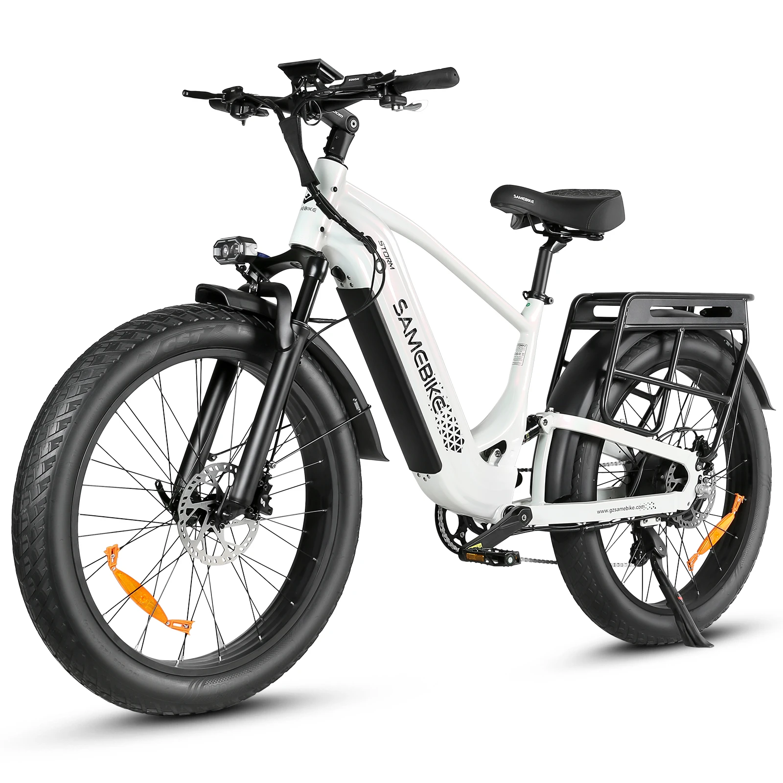 Electric Bike SAMBEIKE 1800W Peak Motor 31MPH 48V 20Ah Battery 26×4.0" Fat Tire Full Suspension Hydraulic Disc Brakes  8-Speed LCD Display Turn Signals 3 Riding Modes Electric Bike for Adults Commuting Mountain Off-Road Snow image 2