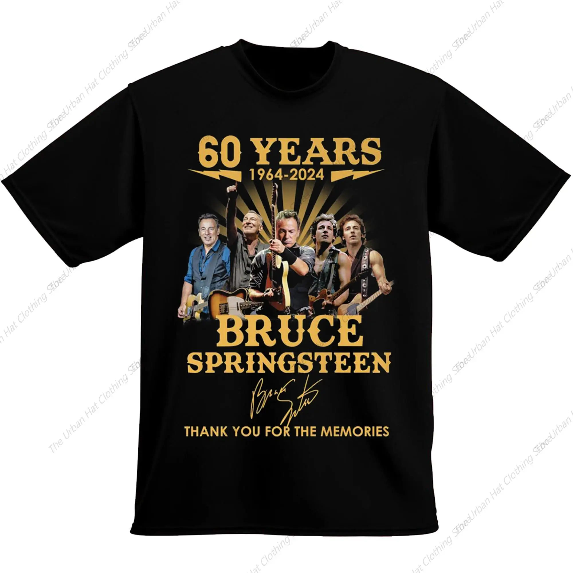 

2024 The Boss Rock Music Tour Bruce Springsteens 60 Years Heavy Merch Washed T Shirts for Men Women T-Shirt Summer Tees Tops