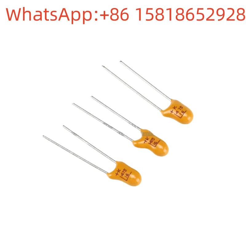 

20 pieces 16V 4.7UF (475K) through-hole tantalum capacitor, tolerance ±10%, 2.54MM pin spacing