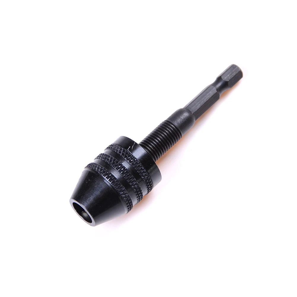 New Keyless Drill Chuck Screwdriver Impact Driver Adaptor 1/4" 6.35mm Hex Shank Drill Bits Power Tools Black 0.3-6.5mm