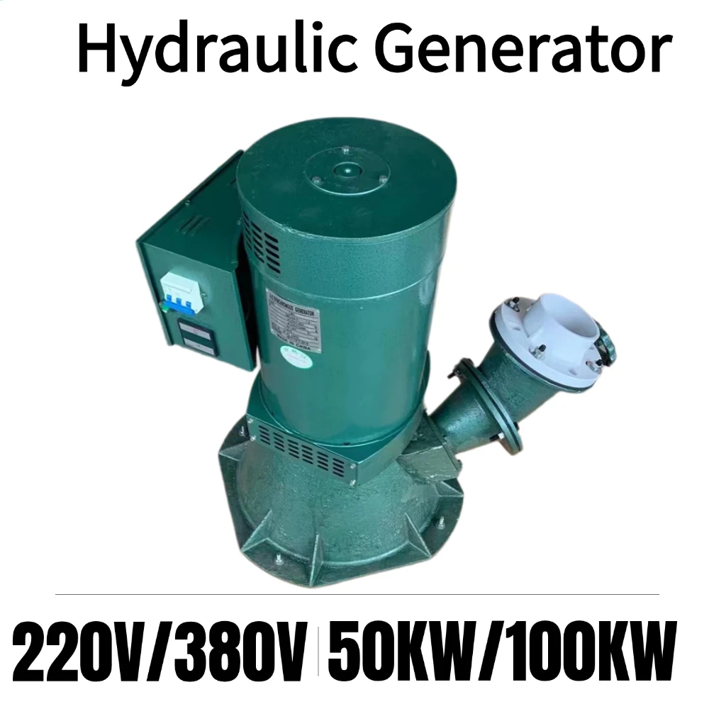 50KW 100KW 220V 380V 400V Three Phase Water Turbine Automatic Voltage Stabilization Oblique Impact Hydraulic Water Generator